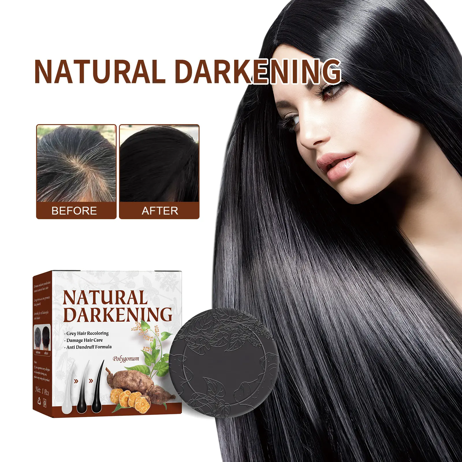 Natural Darkening Polygonum Hair Soap